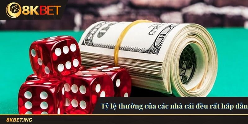 Tỷ lệ thưởng của các nhà cái đều rất hấp dẫn